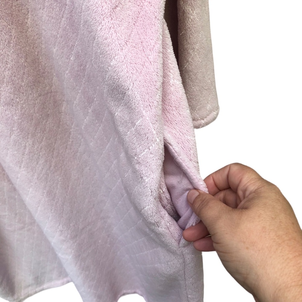 Oscar De La Renta Pink Fleece Night Robe size Large - Picture 4 of 10